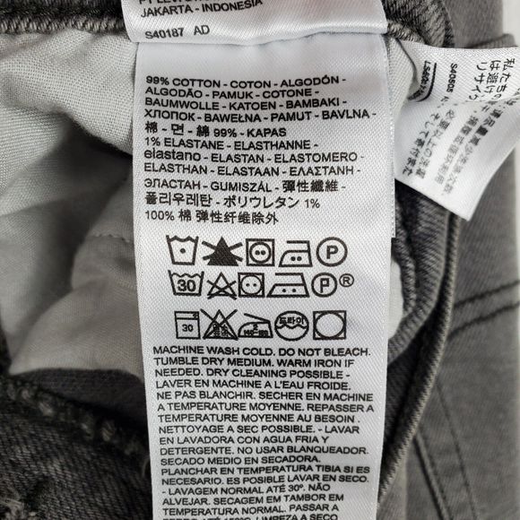 Levi's Women's Gray Ribcage Straight Ankle Button Fly Jeans Sz 24 W - Picture 6 of 6